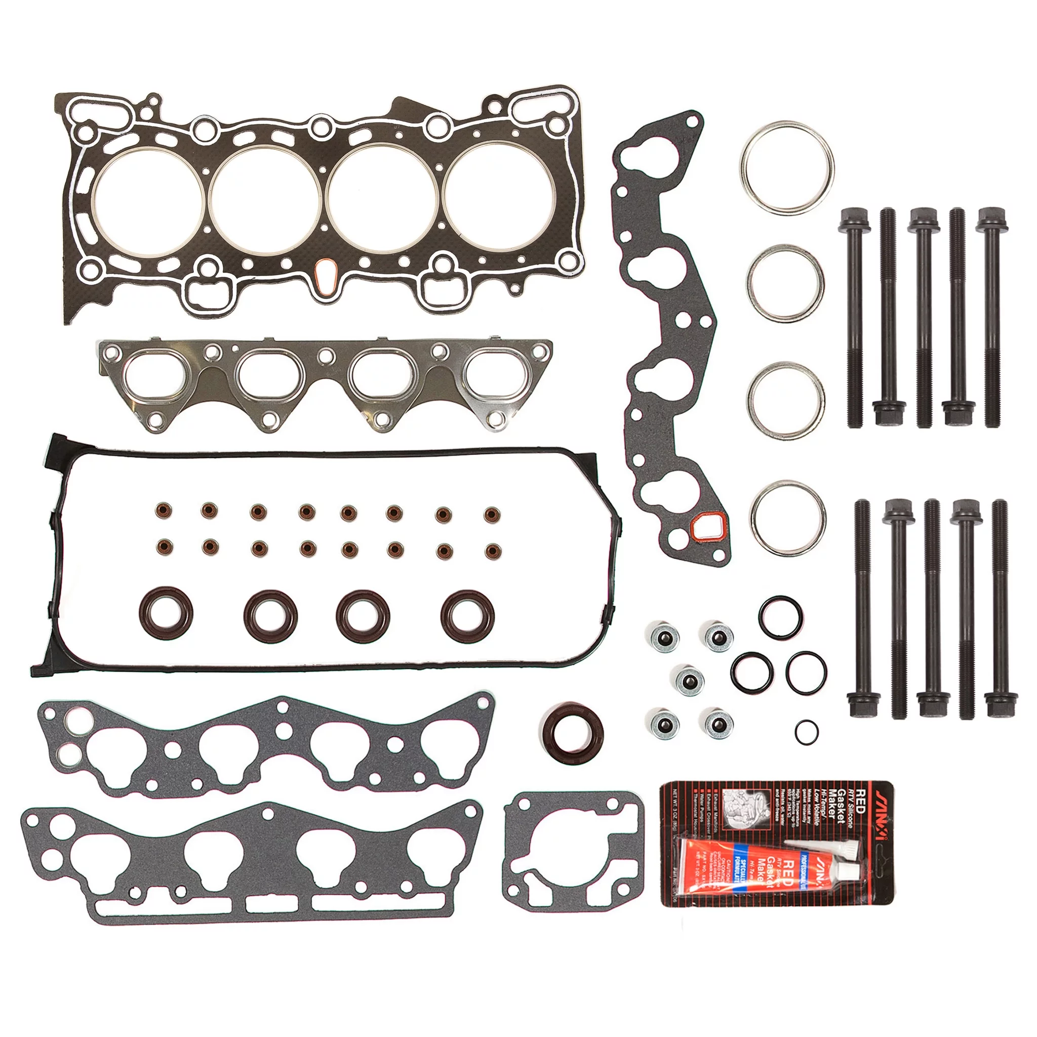 Evergreen HSHB4029G Graphite Head Gasket Set Head Bolts Fit 96-00 Honda Civic Del Sol D16Y5 D16Y7 D16Y8