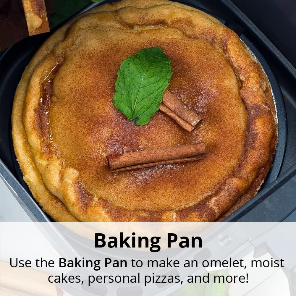 Teflon-Free 5 Qt. Ceramic Air Fryer with Recipe Book, White