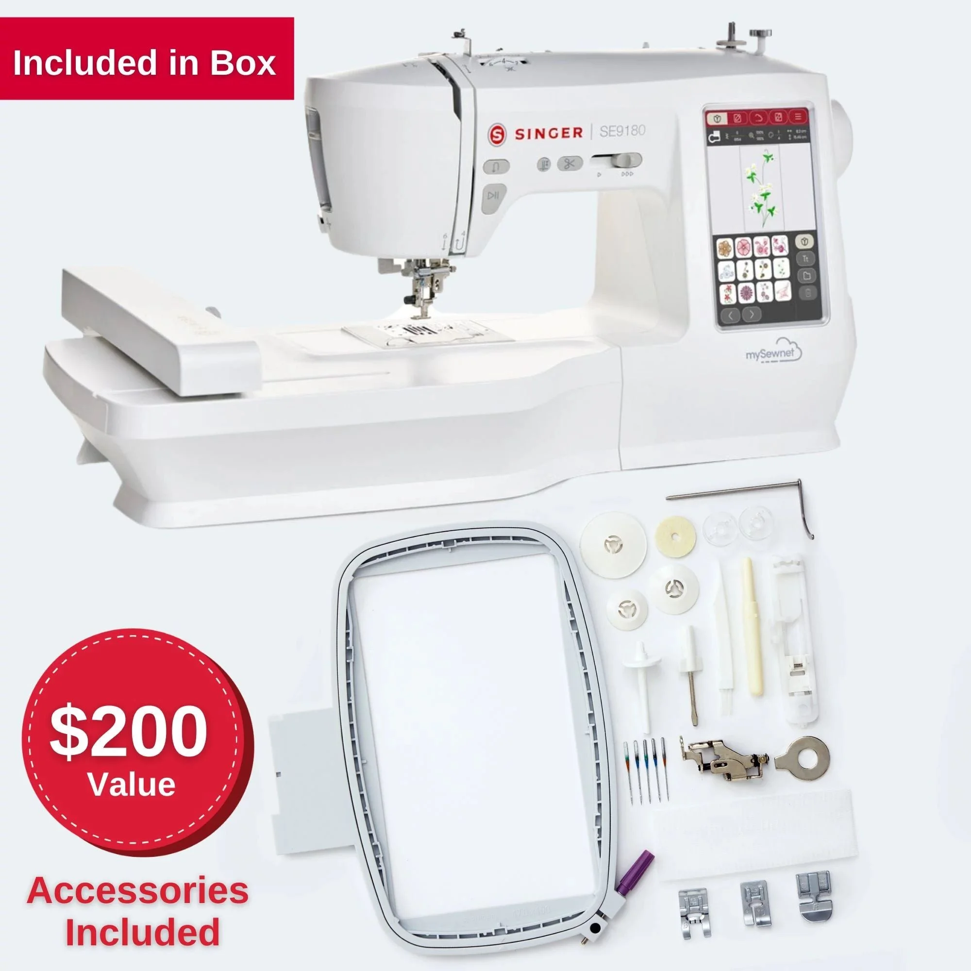 Singer SE9180 Computerized Sewing and Embroidery Machine with Exclusive Bonus Bundle