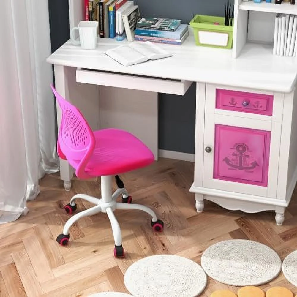 YPZBLDV Desk Chair for Teen   Armless Swivel Small Cute Low-Back Mesh Office Chair Comfy with Adjustable Height  Lumbar Support  Ergonomic Computer Study Chair in Home Bedroom School  Tur