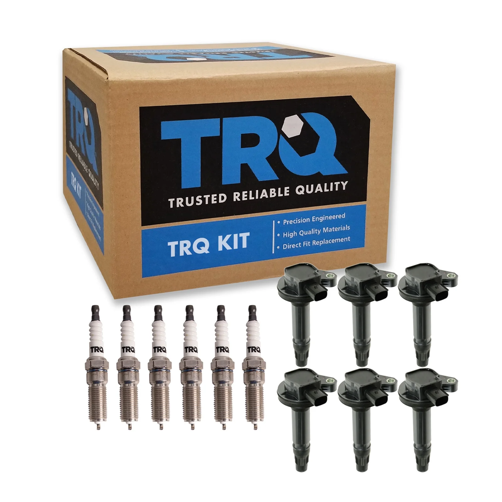 TRQ Ignition Coil & Iridium Spark Plug Kit Set for 13-17 Ford Taurus 3.5L V6 New TKA01338