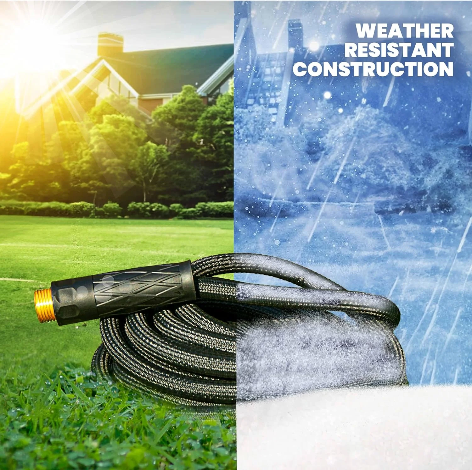 HYDROSTEEL PRO 3-Layer 100 Ft Garden Hose with Nozzle, Water Hose 100Ft