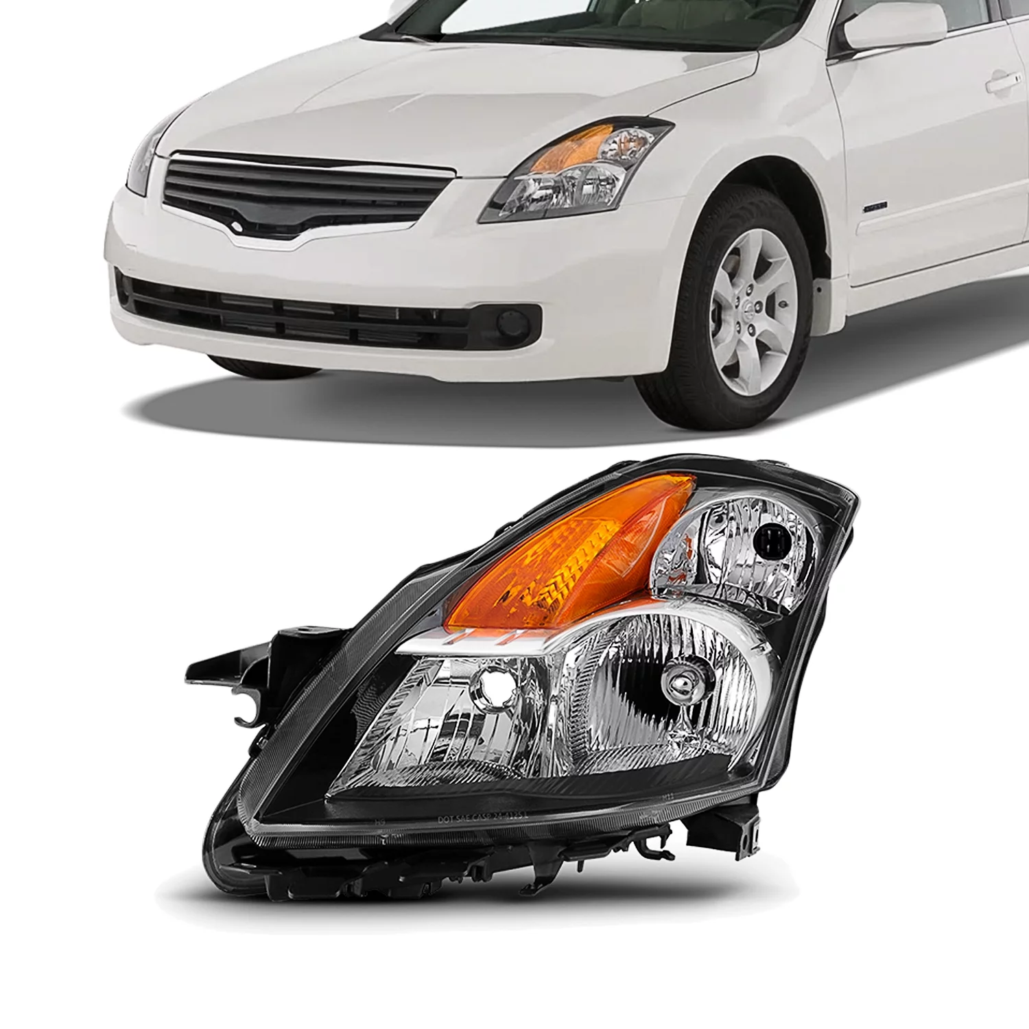 AKKON - For 07-09 Altima 4 Doors Sedan Halogen Type Driver Left Side Headlight Front Lamp Direct Replacement