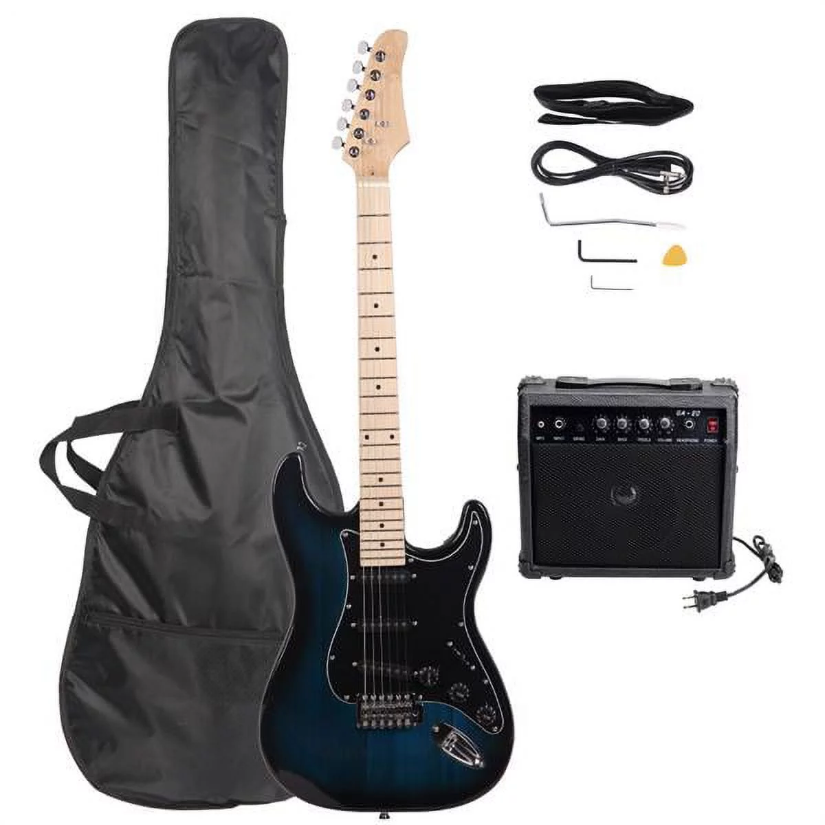Fithood ST Stylish Electric Guitar with Black Pickguard Dark Blue