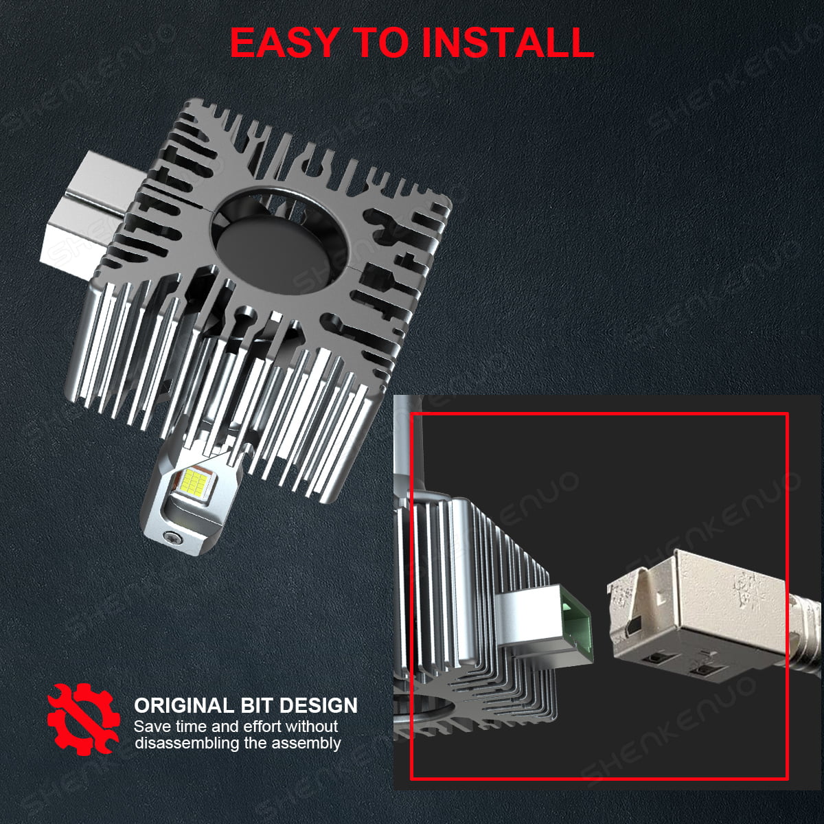 For Ford Mustang 2013-2018 Pair D3S D3R LED Headlight Bulbs Kit High&Low Beam