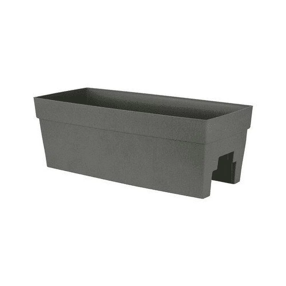 DCN Plastic Self-Watering Harmony Rail Planter, Slate 27