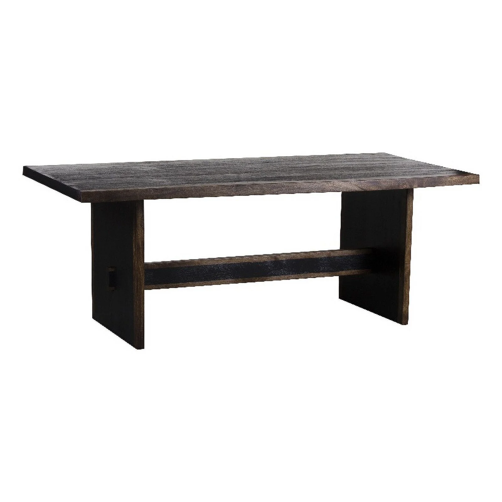 Pemberly Row Contemporary Solid Wood Dining Table in Black Finish