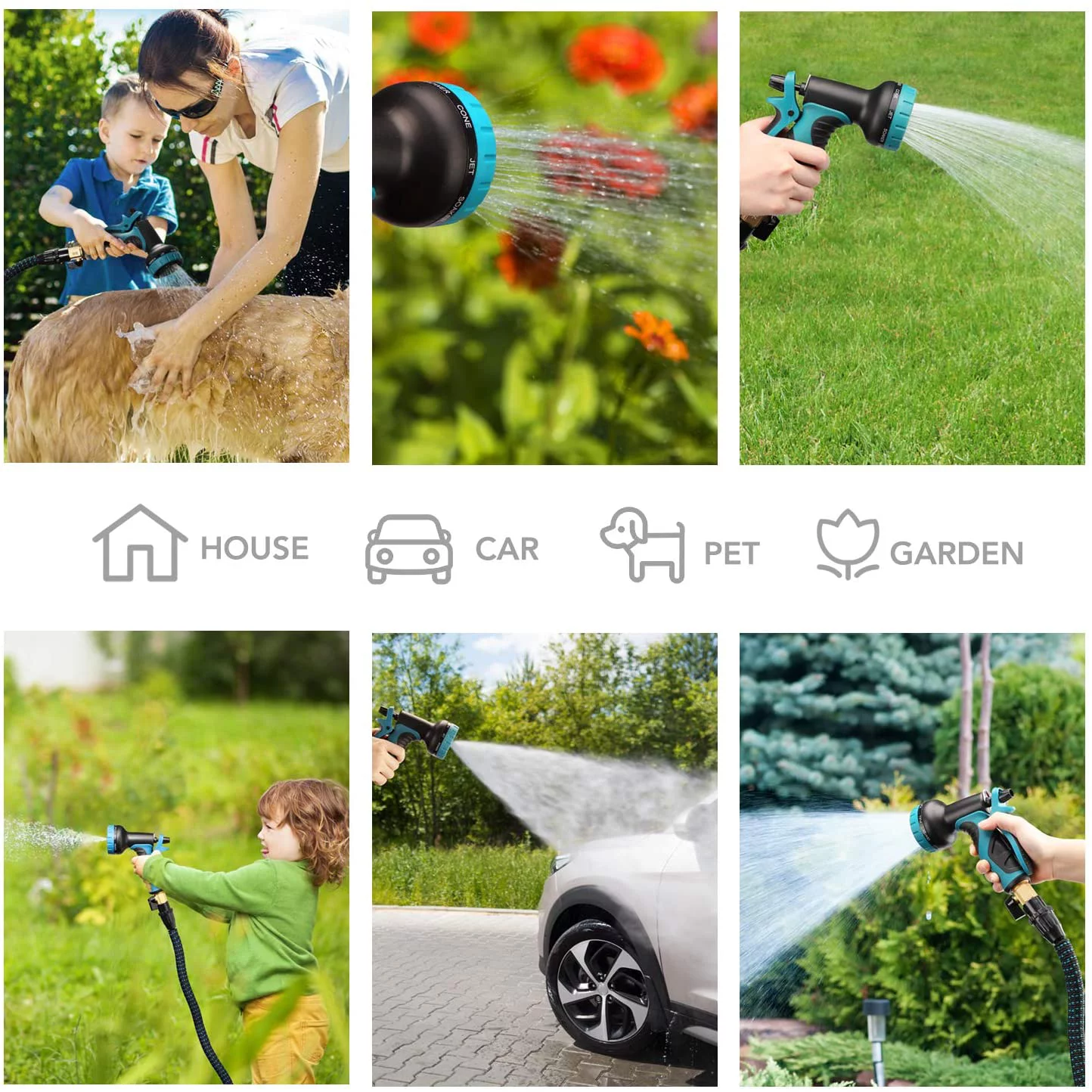 Expandable Garden Hose 100ft Water Hose - 10 Function Hose Spray Nozzle, Flexible Hose Water Pipe with 3/4