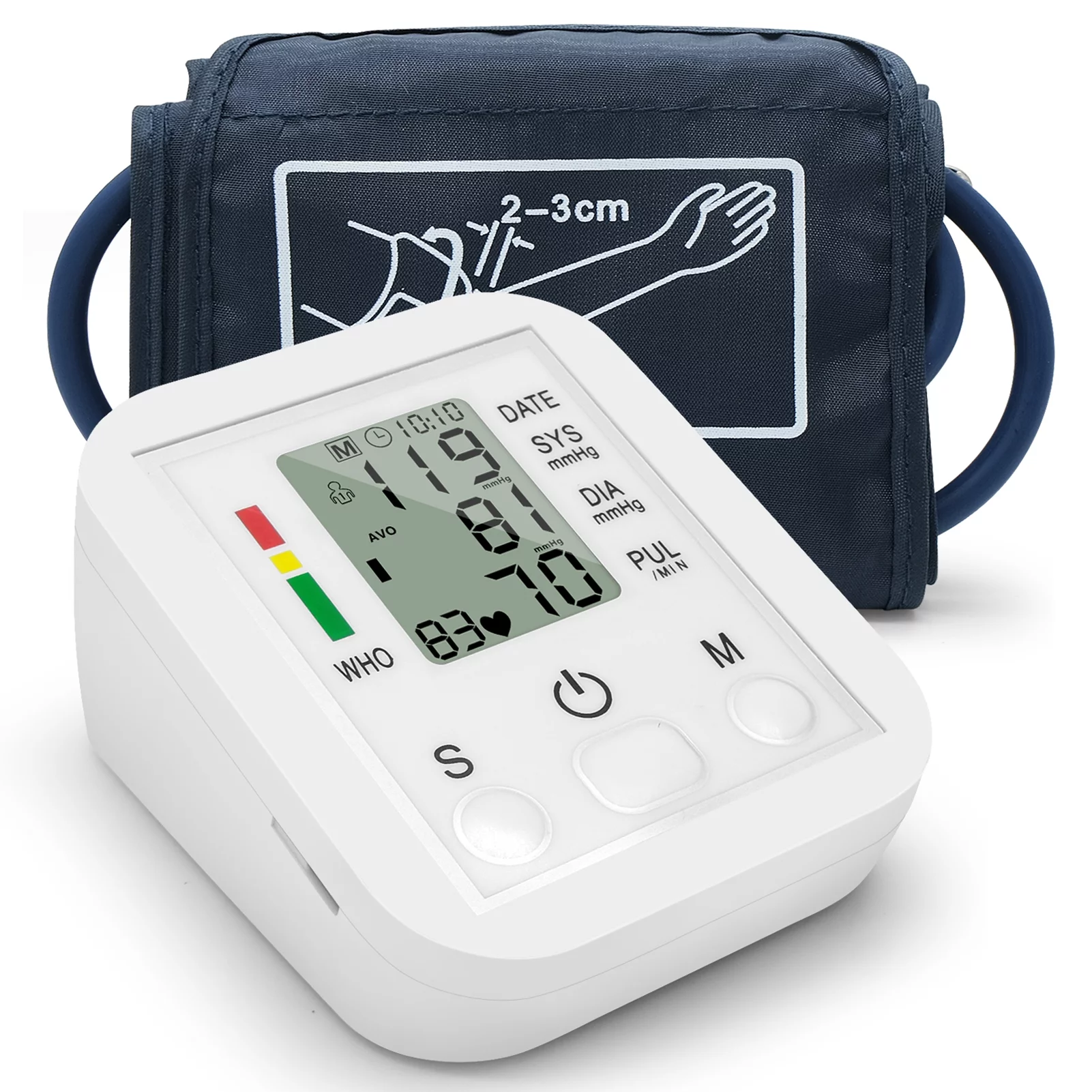 Pinnaco Portable Arm Band Sphygmomanometer LCD Display Blood Pressure for Accurate Measurement, Household Use