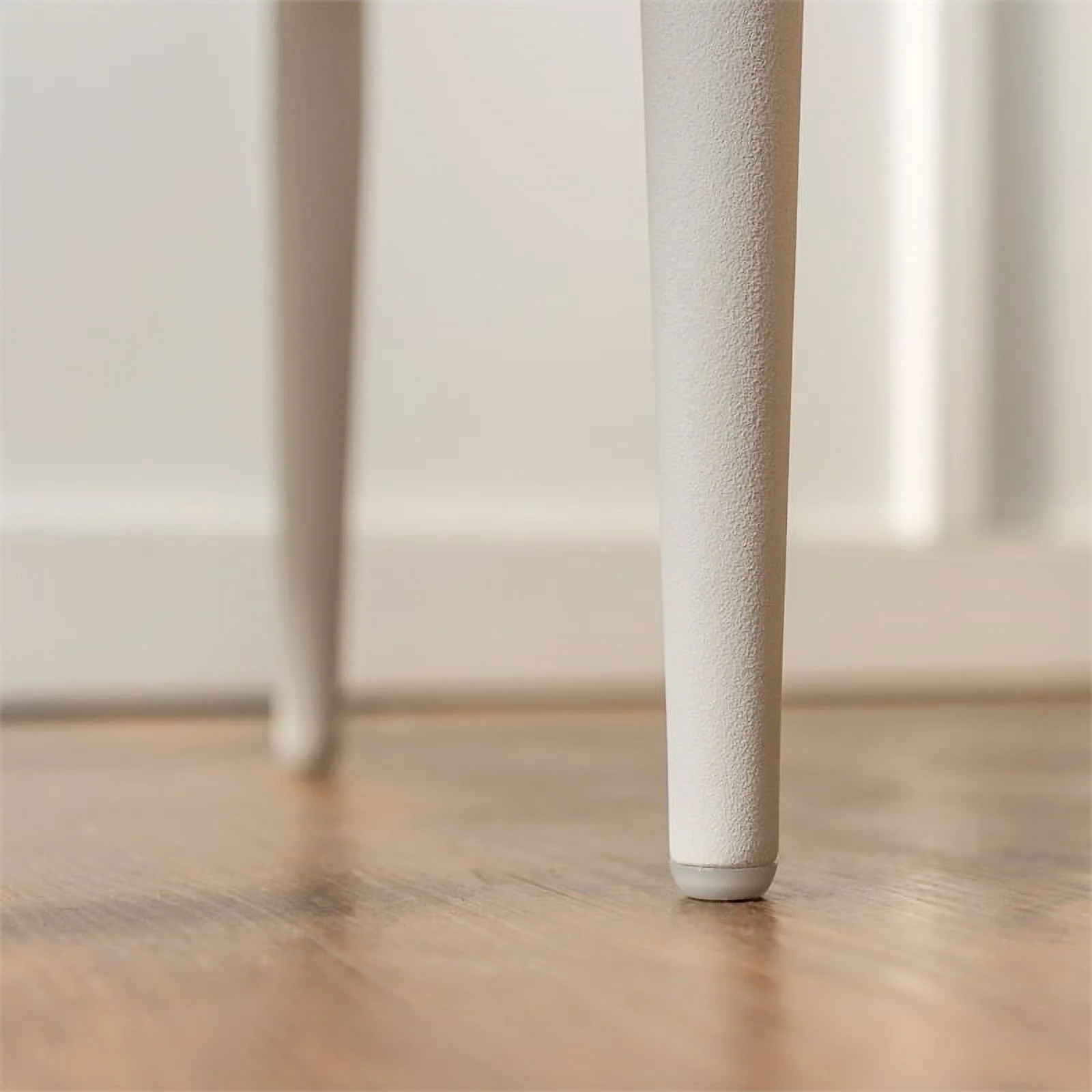 Modern Side Table with Metal Handles - White