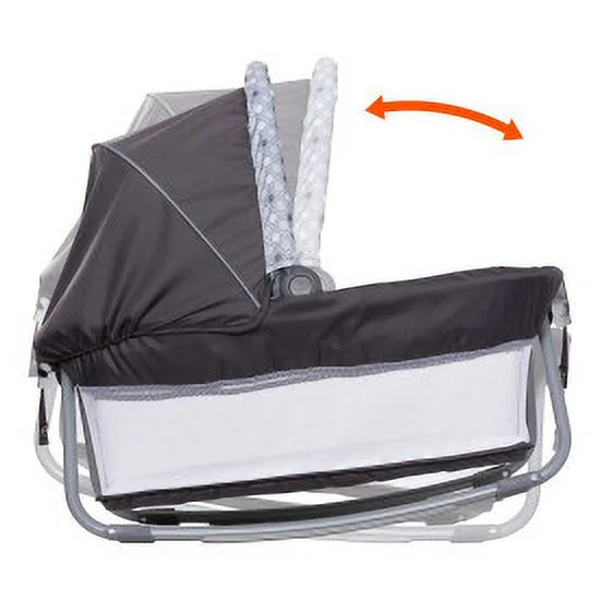 Baby Trend Nursery Den Playard with Rocking Snooze Pod, Flip Over Changer - Pebble Stone Grey