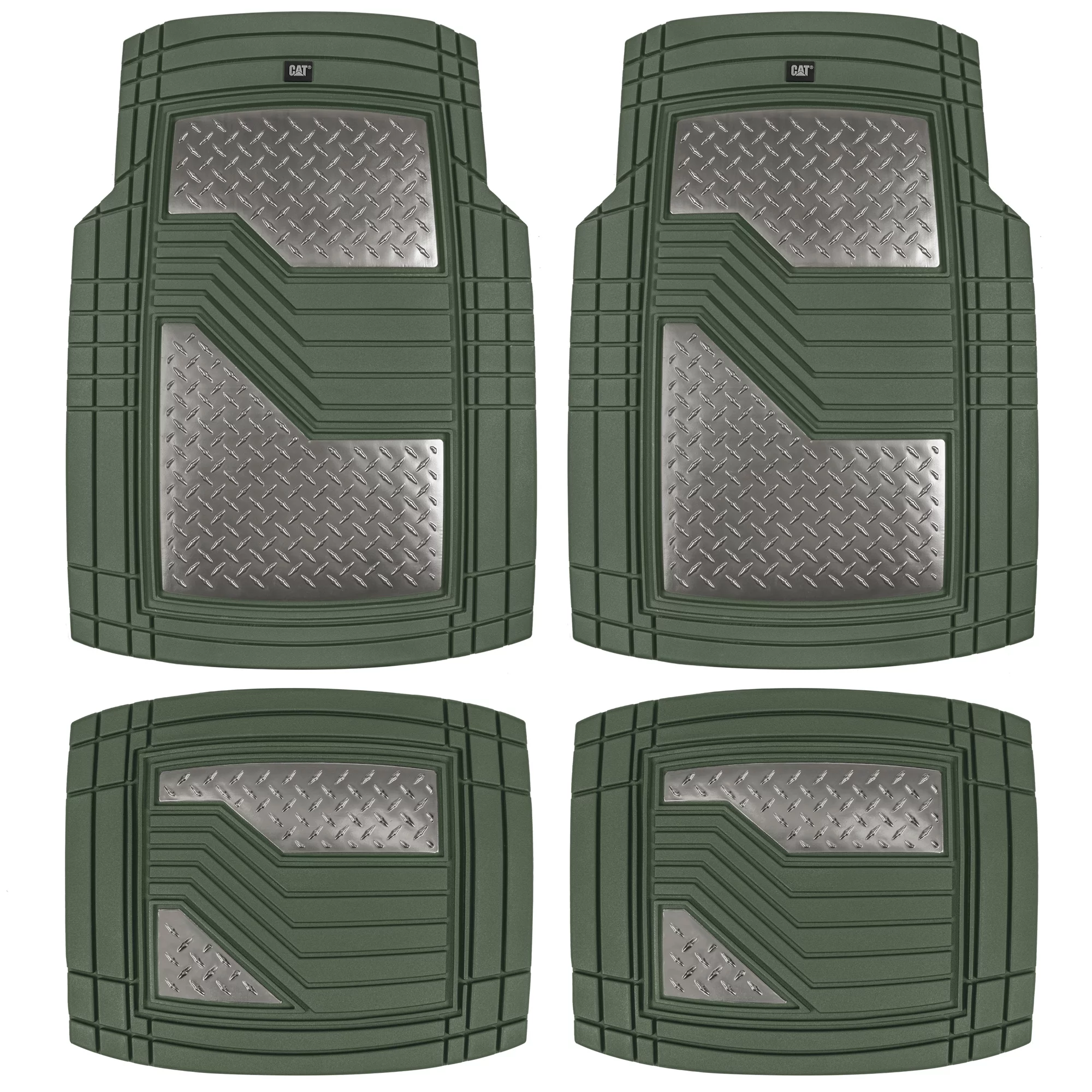 Caterpillar CAMT-2314-GN/GM Heavy Duty Rubber Floor Mats for Car SUV Truck&Van-All WeatherProtection
