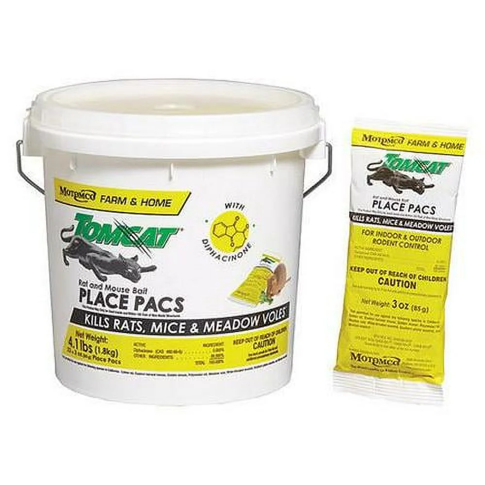4.1 lb Pail Rodenticide Pellets, Green, 22 3oz Packs Per Pail