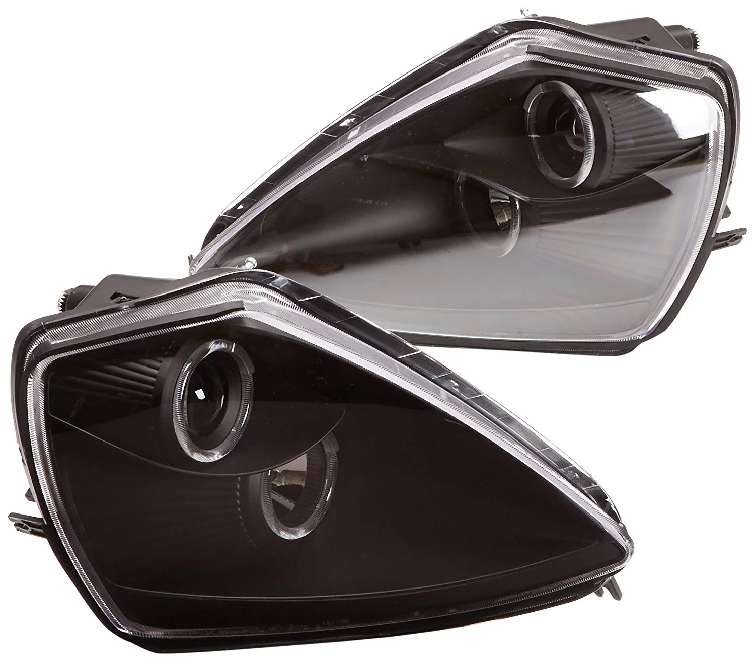 Spec-D Tuning LHP-ELP00JM-ABM Mitsubishi Eclipse JDM Crystal Black Dual Halo Projector Headlights