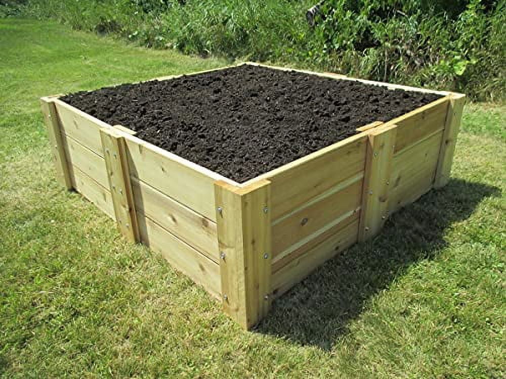 Deep Root Cedar Raised Bed Garden Kit by Infinite Cedar 4 ft. x 4 ft. x 16.5 inches H