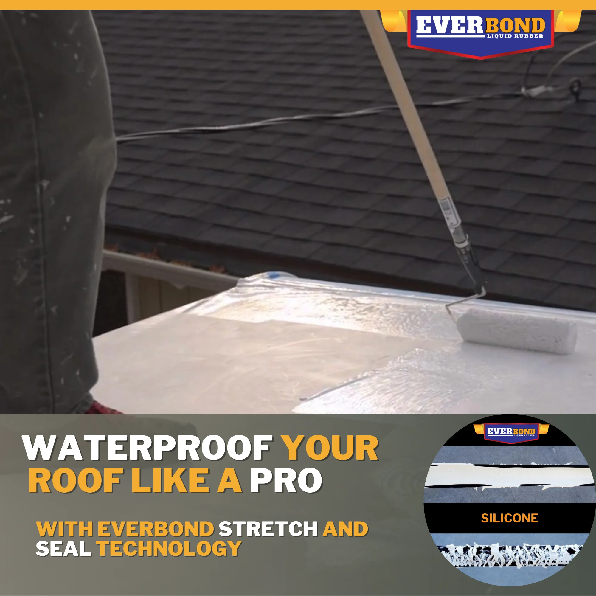 Everbond RV Roof Coating -Liquid Rubber Paintable Roof - 1 Gallon - White