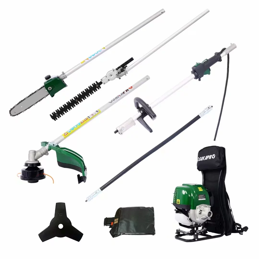 Backpack 4 in 1 Multi-Functional Trimming Tool, 38CC 4-stroke Garden Tool System with Gas Pole Saw, Hedge Trimmer, Grass Trimmer, and Brush Cutter EPA Compliant