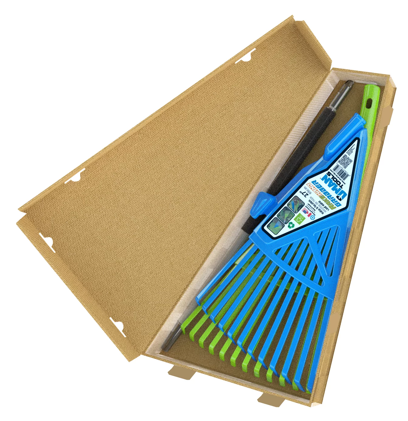 3 in 1 Leaf /Lawn Rake & Grabber with Telescopic Metal Handle