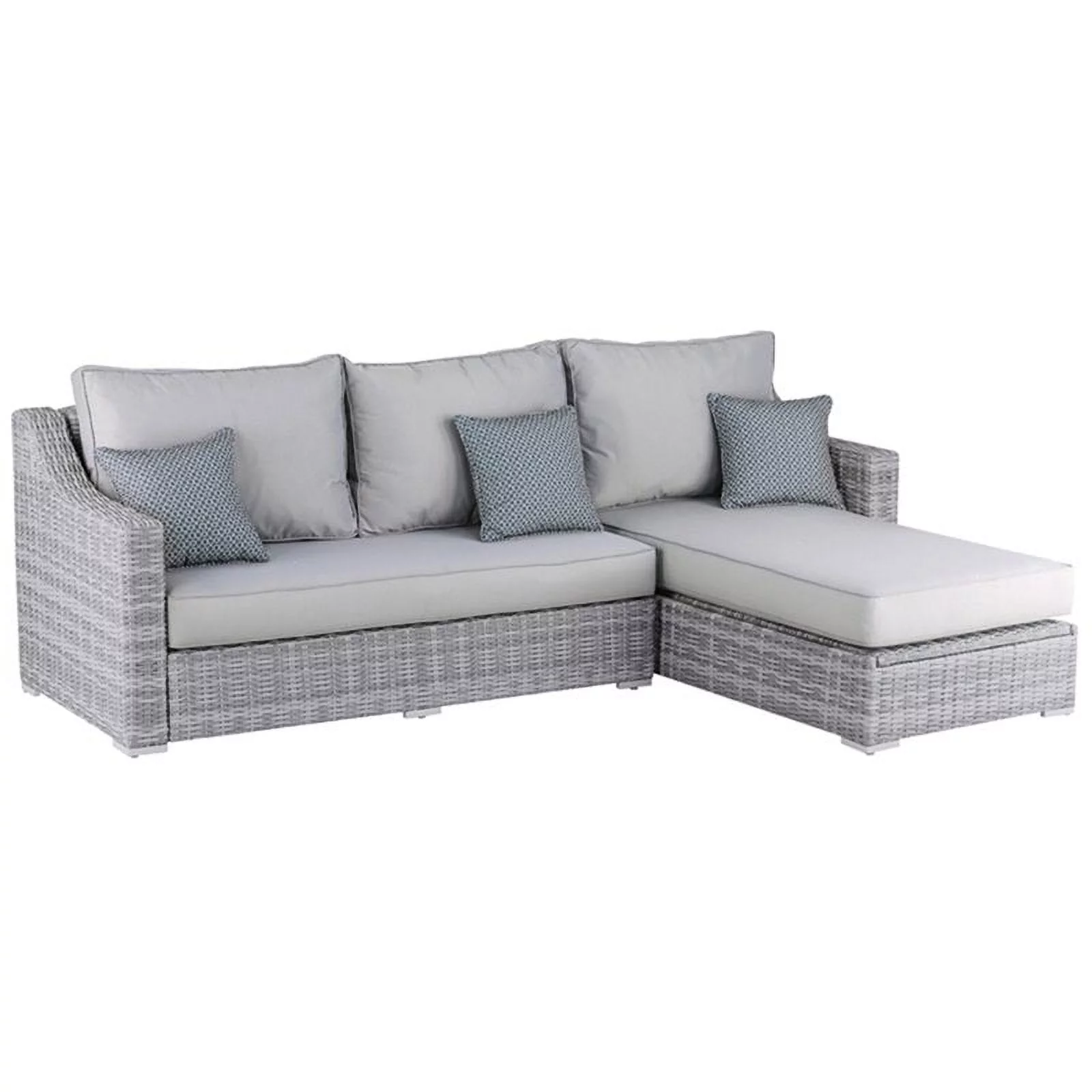 Afuera Living Contemporary Wicker Patio Storage Sectional in Gray