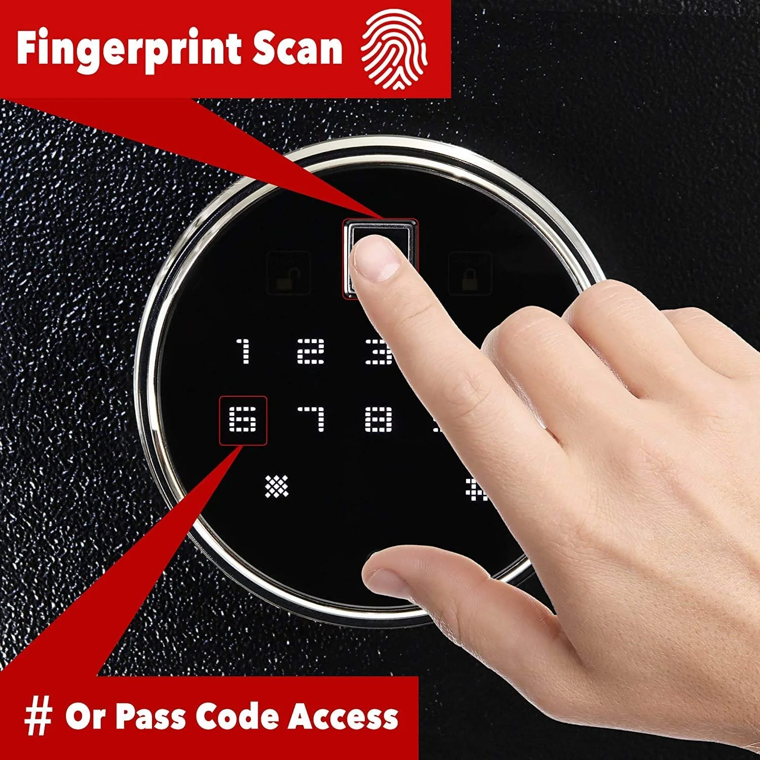 Intact - Large Quick Access Biometric Fingerprint Security & Gun Safe With Nex-Gen Full Keypad Module Tall