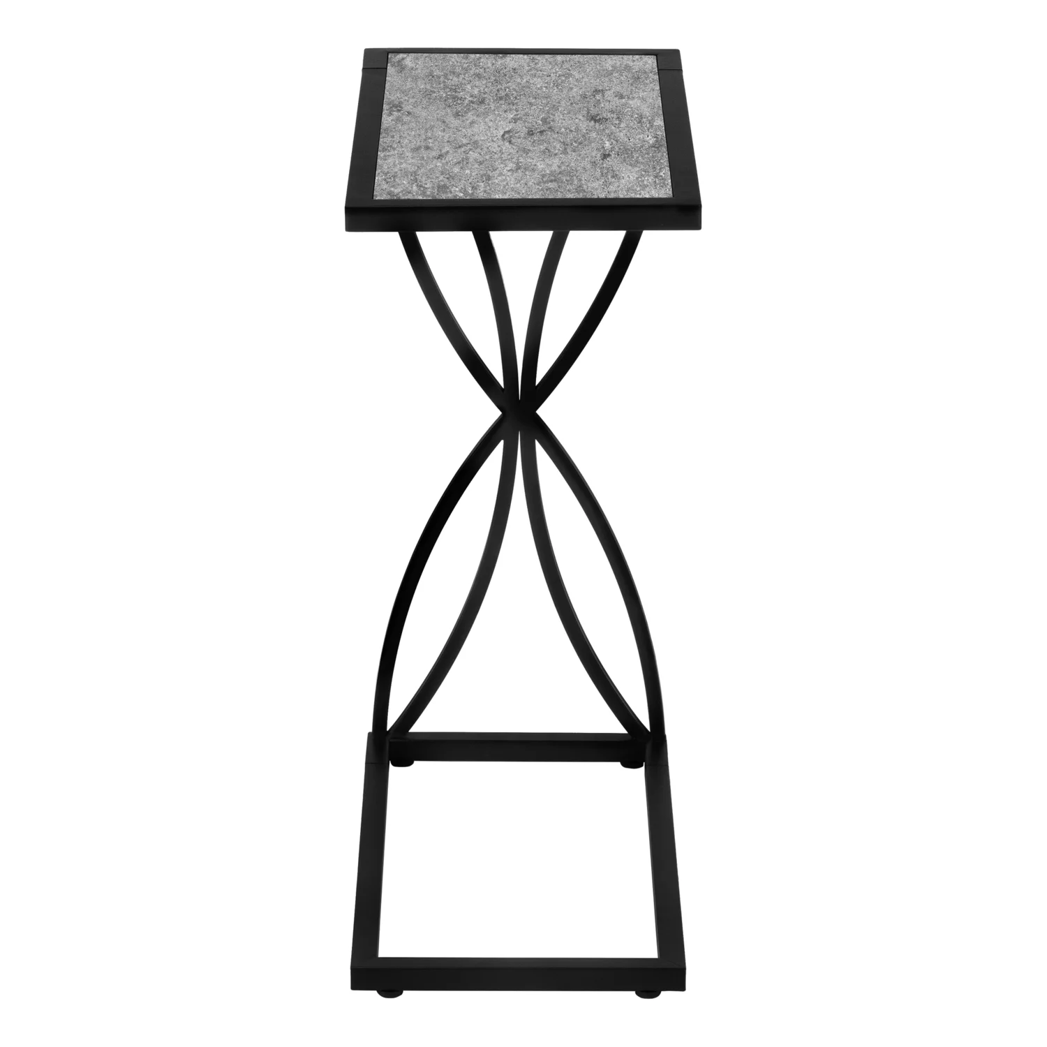 Accent Table C-shaped End Side Snack Living Room Bedroom Metal Grey