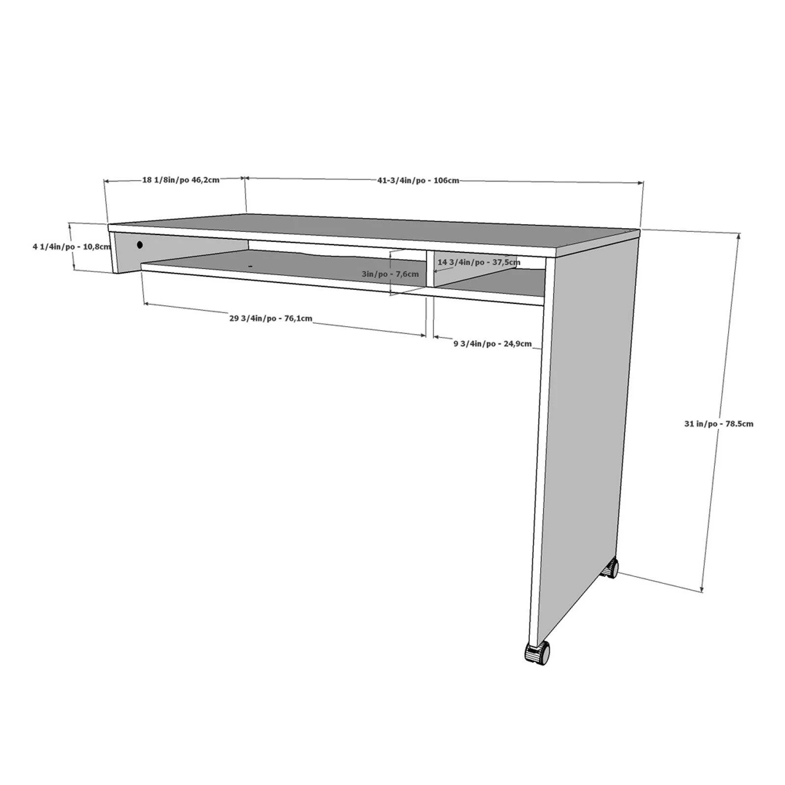 Essentials 2 Piece Home Office Set White and Black