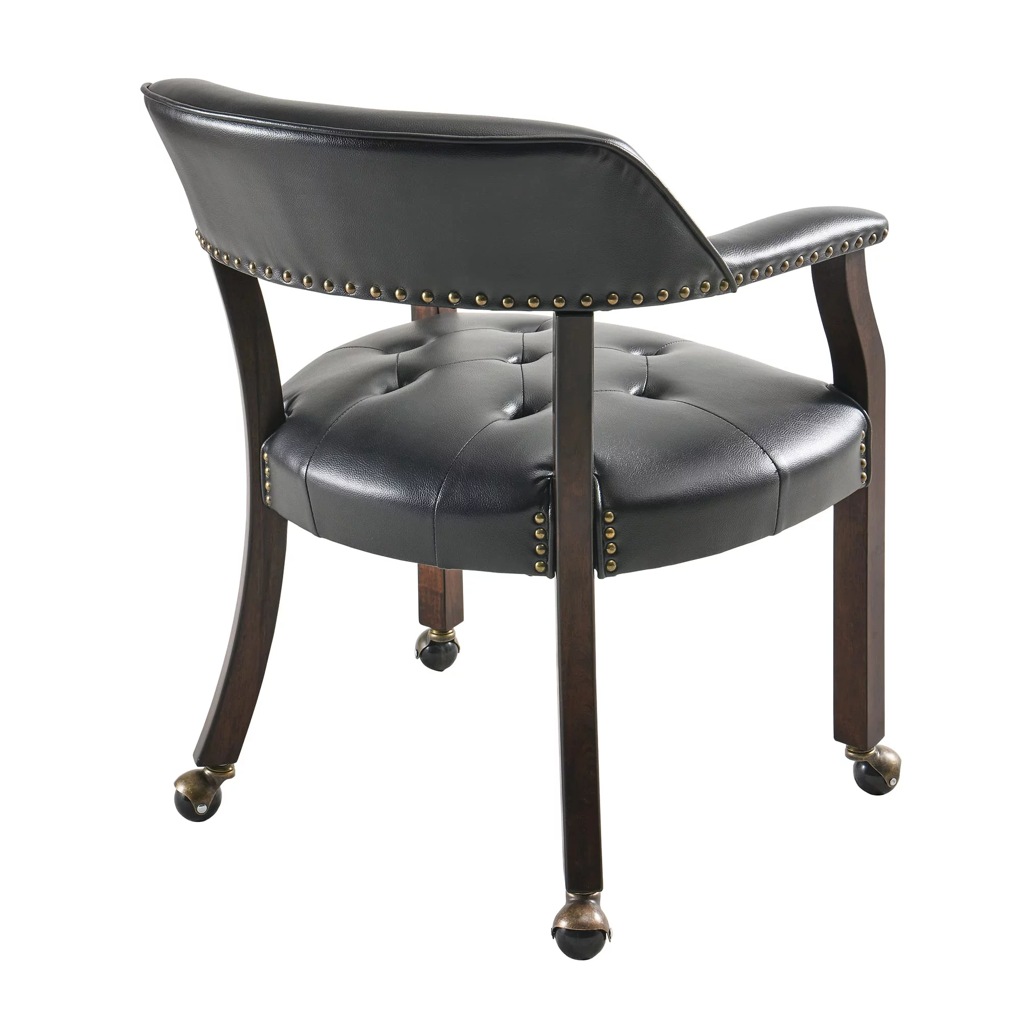 JESONVID Dining Chair with Casters, Captain's Chairs with Rollers Dinette Sets Poker Chairs with Wheels Kitchen Table Rolling Chairs High Back Chair On Caster(White 1318WT)