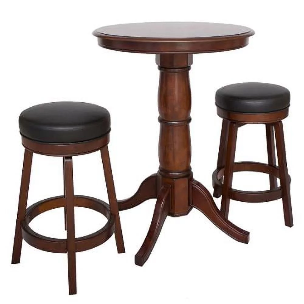 Bluewave Oxford 3- Piece Hardwood Pub Table Set- Walnut Finish