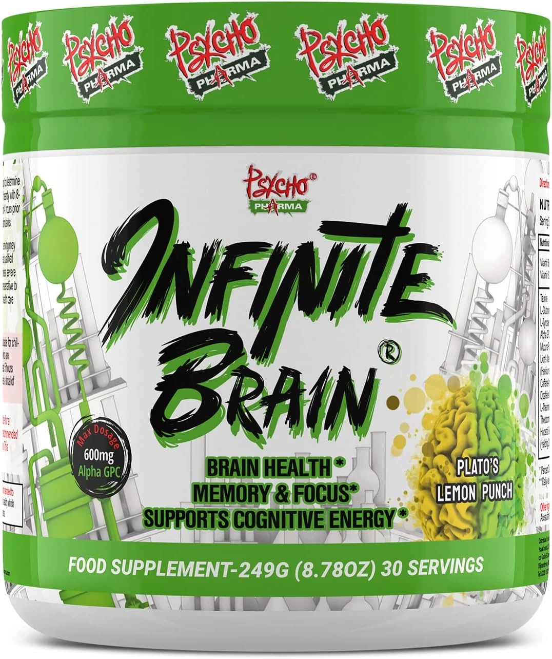 Psycho Pharma. Infinite Brain Nootropic Game Changer. Compete Win (Plato's Lemon Punch, 30 Serving)