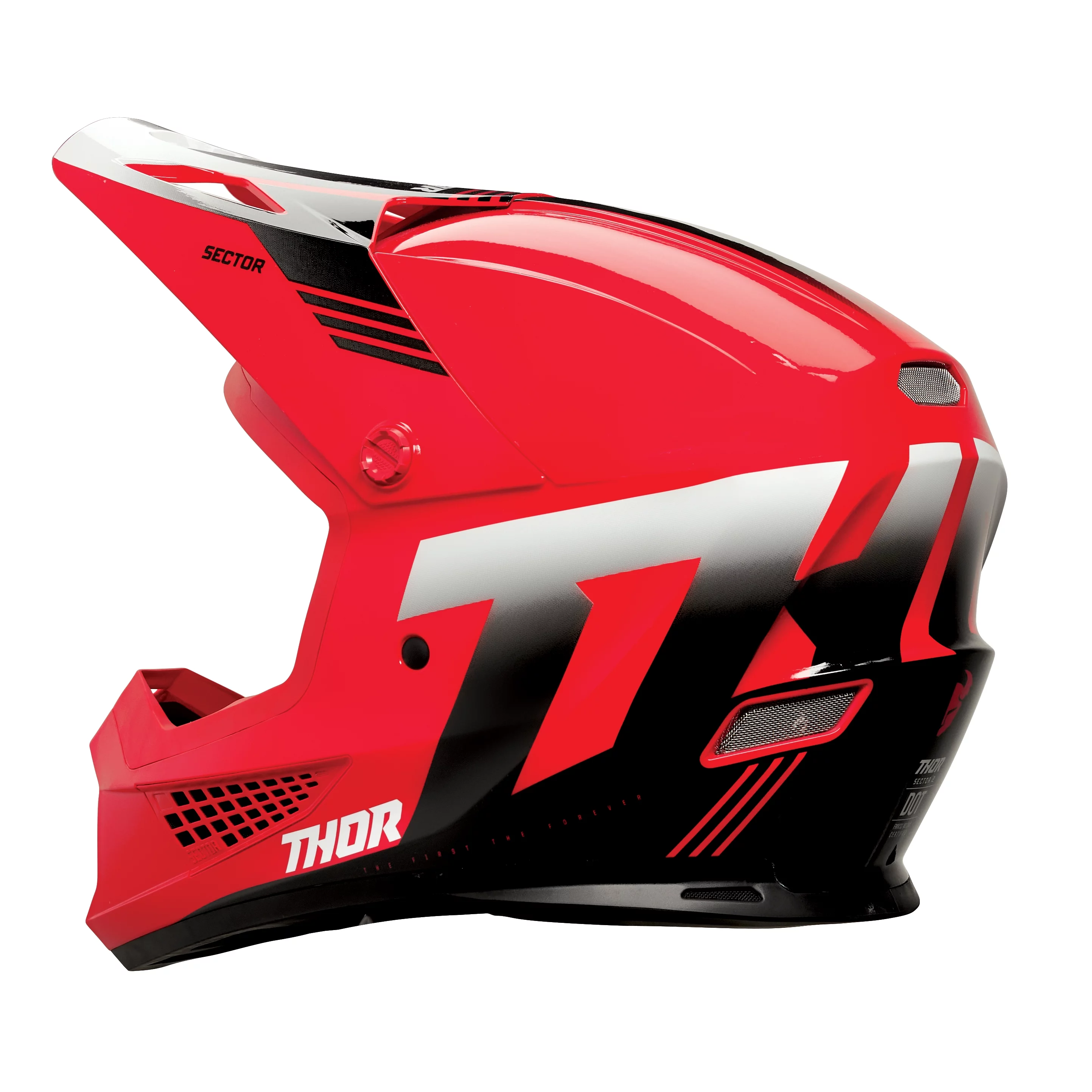 Thor Sector 2 Carve Offroad Motocross Dirt Bike Helmet - Red/White - X-Small