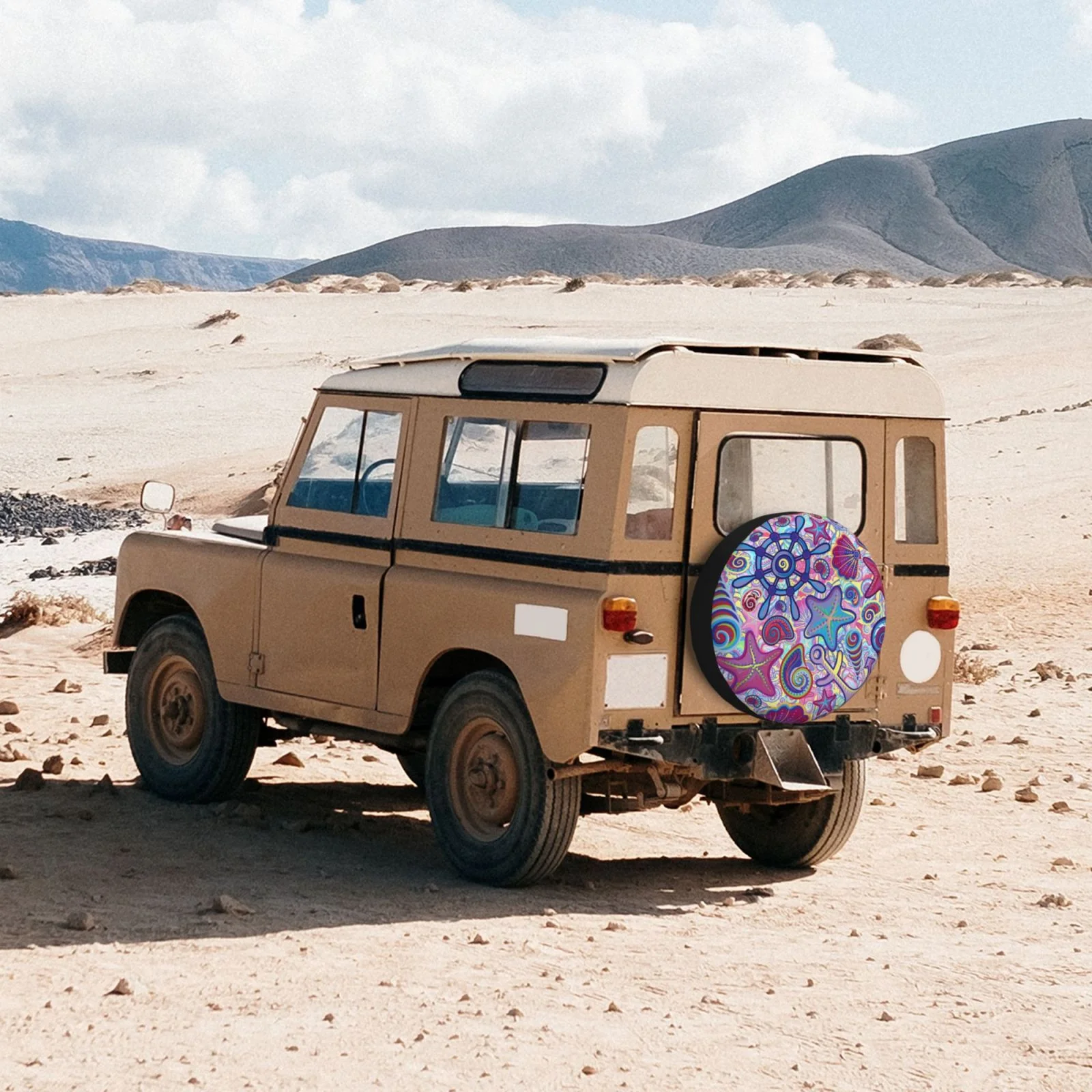 Easygdp Cute Nautical Wheel Sun Guard, Spare Tire Cover,Universal Trailer Suv Truck Camper Travel,Easy To Install And Remove -14 Inch