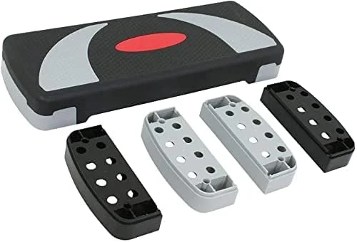 31  Adjustable Workout Aerobic Step, Exercise Platform Trainer w/4 Adjustable Risers for Home Gym Fitness Workout,Lightweight