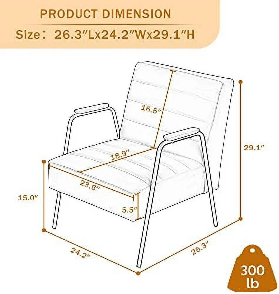 SJOINGB Accent Chair with Ottoman  Mid Century Modern Velvet Upholstered Armchair Leisure Chair with Foot Stool for Living Room  Bedroom(Beige)
