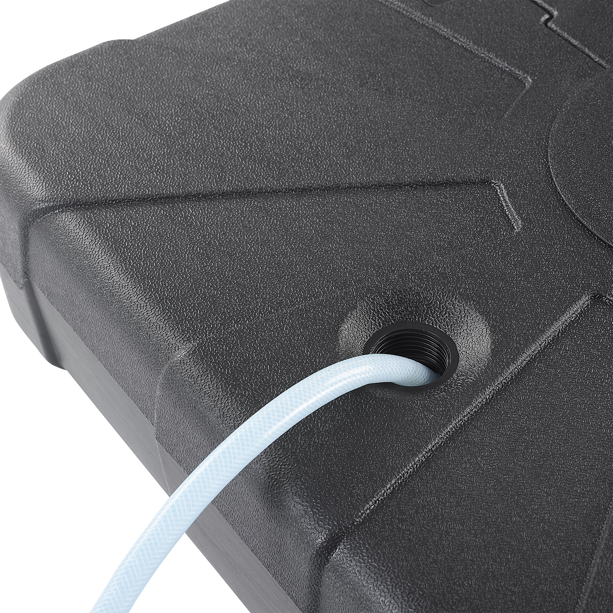 Ulax Furniture Offset Patio Umbrella Base Water Filled Square Cantilever Umbrella Stand with Wheels, Black