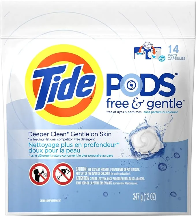 Tide PODS Free & Gentle HE Turbo Laundry Detergent Pacs 14-load Bag(Package May Vary)