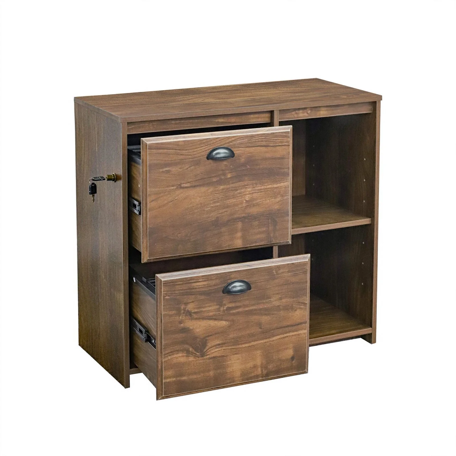 Saint Birch Elma 2-Drawer Modern Wood File Cabinet in Brown Rustic Oak