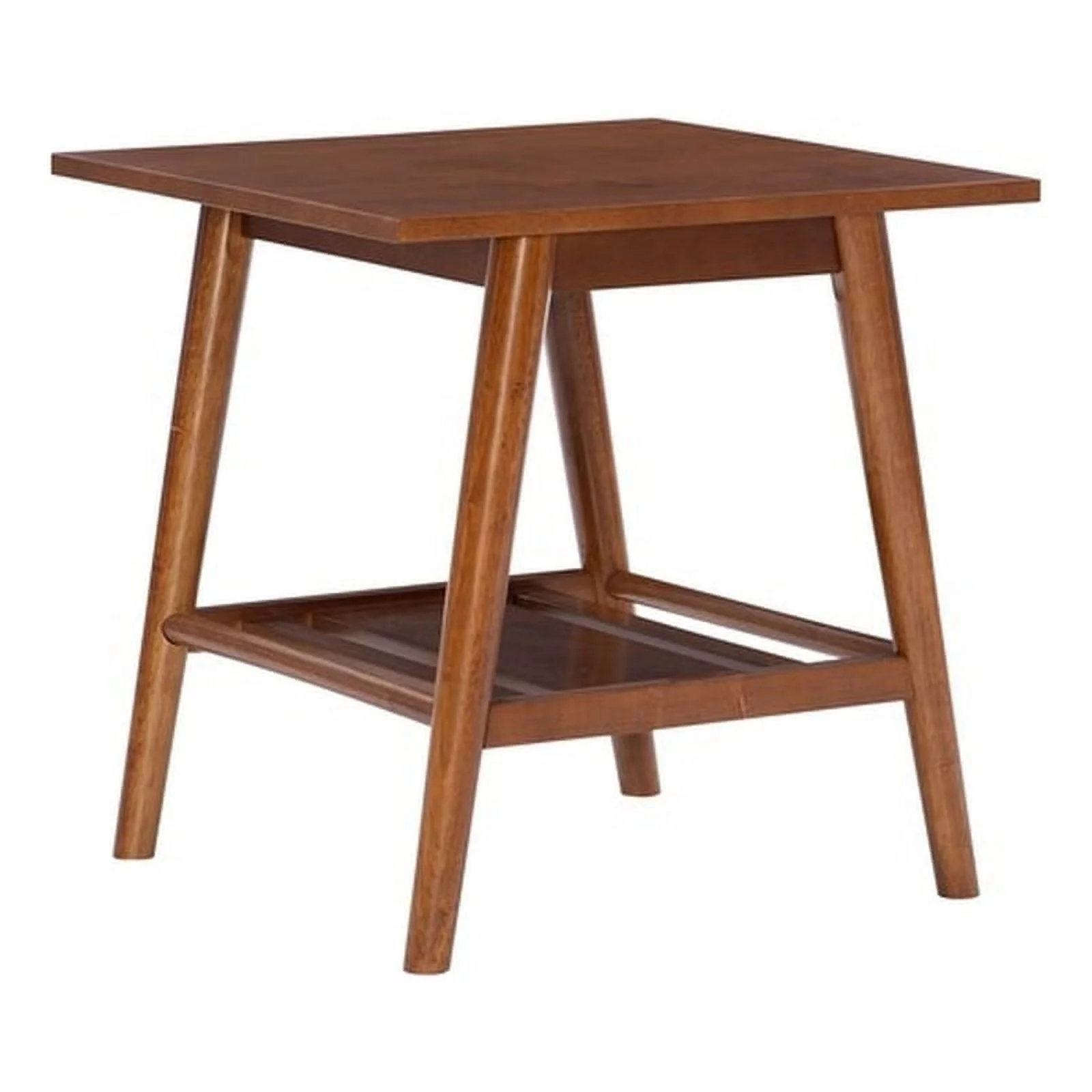Home Square 2-Piece Furniture Solidwood End Table Set in Brown