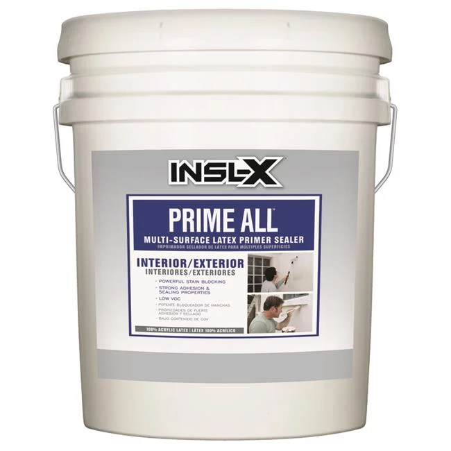 5 gal Prime All Flat Water-Based Acrylic Latex Multi-Surface Latex Primer Sealer, White