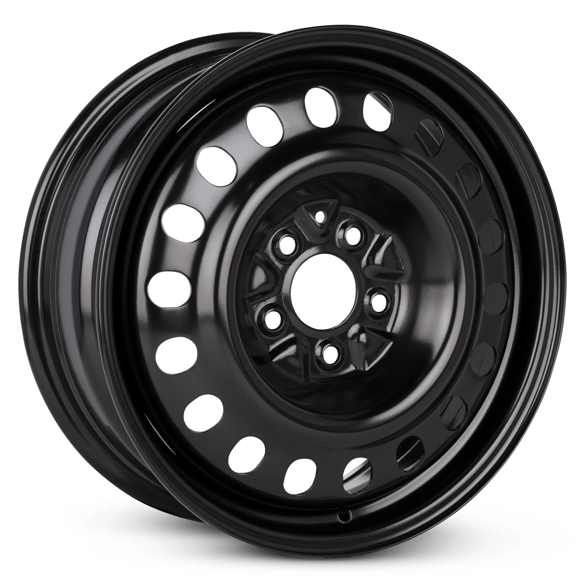 For 2008-2021 Kia Forte 17 Inch Painted Black Steel Rim - OE Direct Replacement - Road Ready Car Wheel