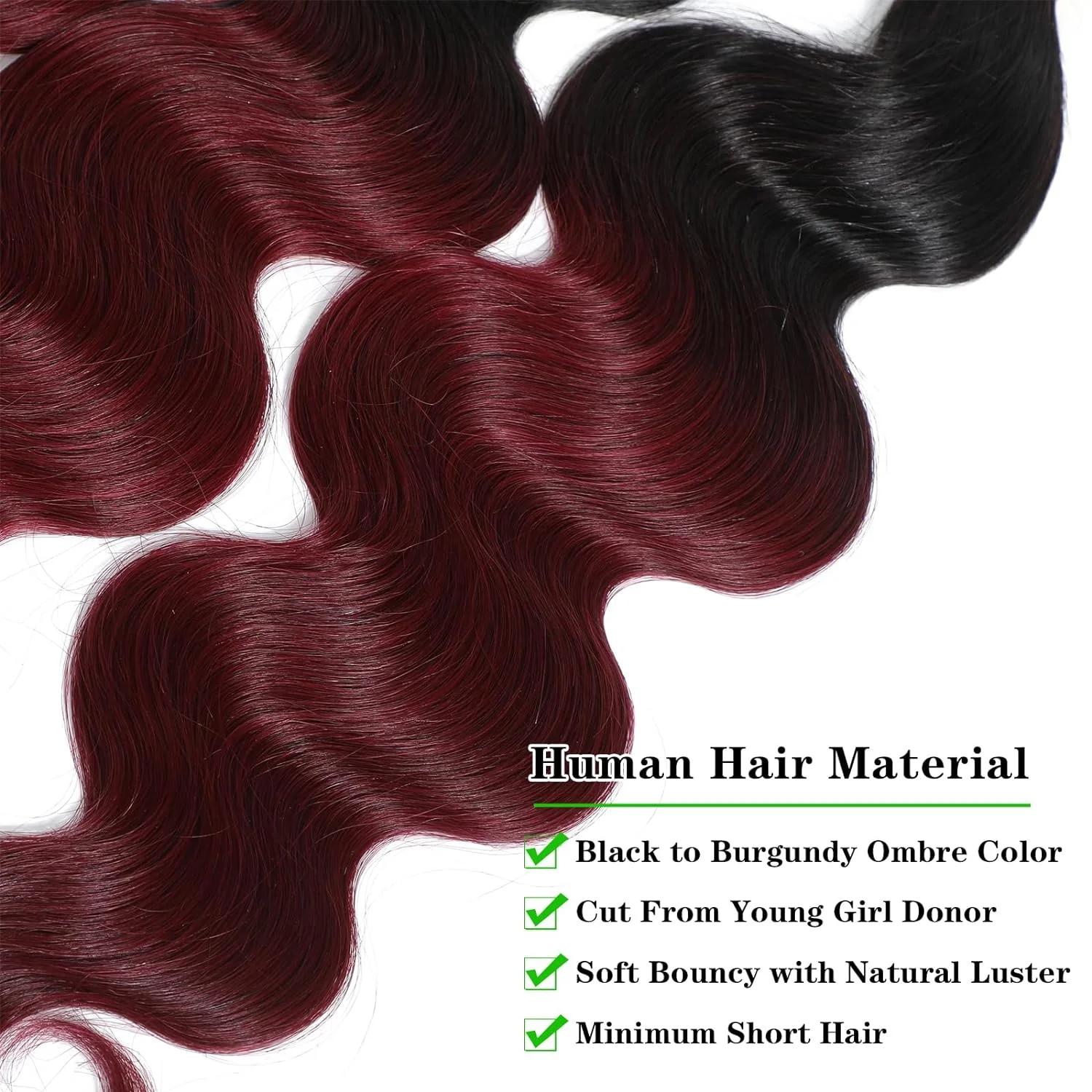 10A Ombre Brazilian Hair Body Wave (T1B/99J,18