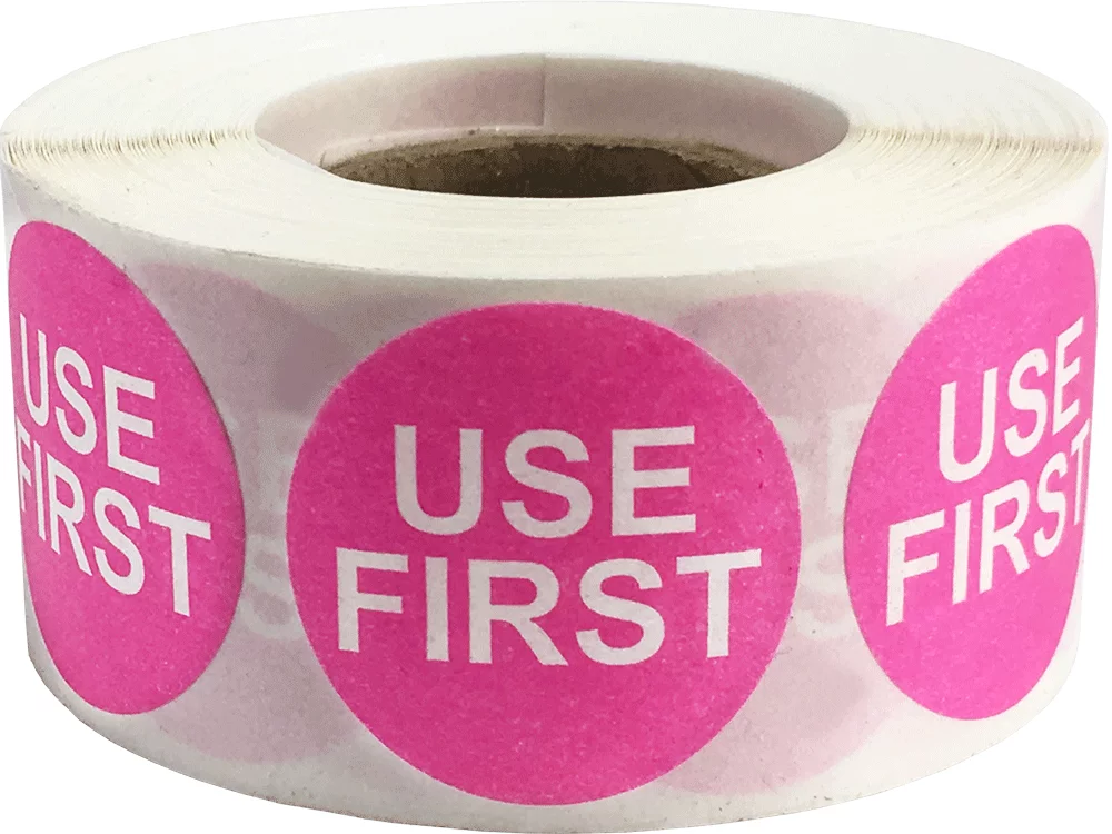 Dissolvable Use First Labels For Food Rotation Shelf Life Prep 1 Inch Round Circle Dots 500 Adhesive Stickers