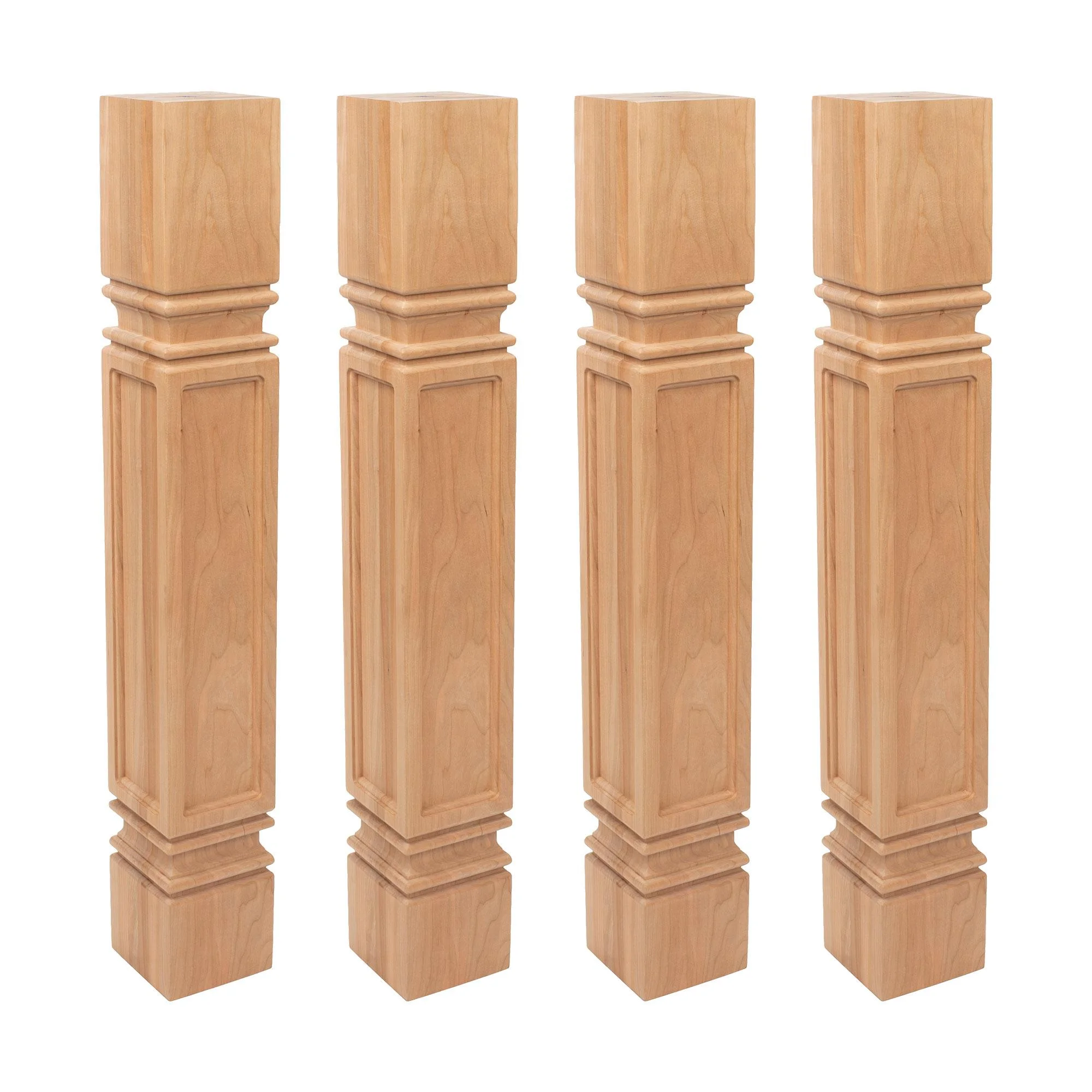 Designer's Edge Millwork 35-1/4 in. High x 5 in. Wide x 5 in. Depth Unfinished North American Solid Cherry Mission Kitchen Island Leg 4 Pack