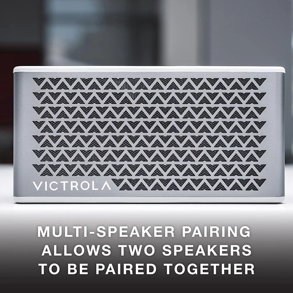 Open Box Victrola Music Edition 2 Tabletop Bluetooth Speaker VPB-400-SLV Silver