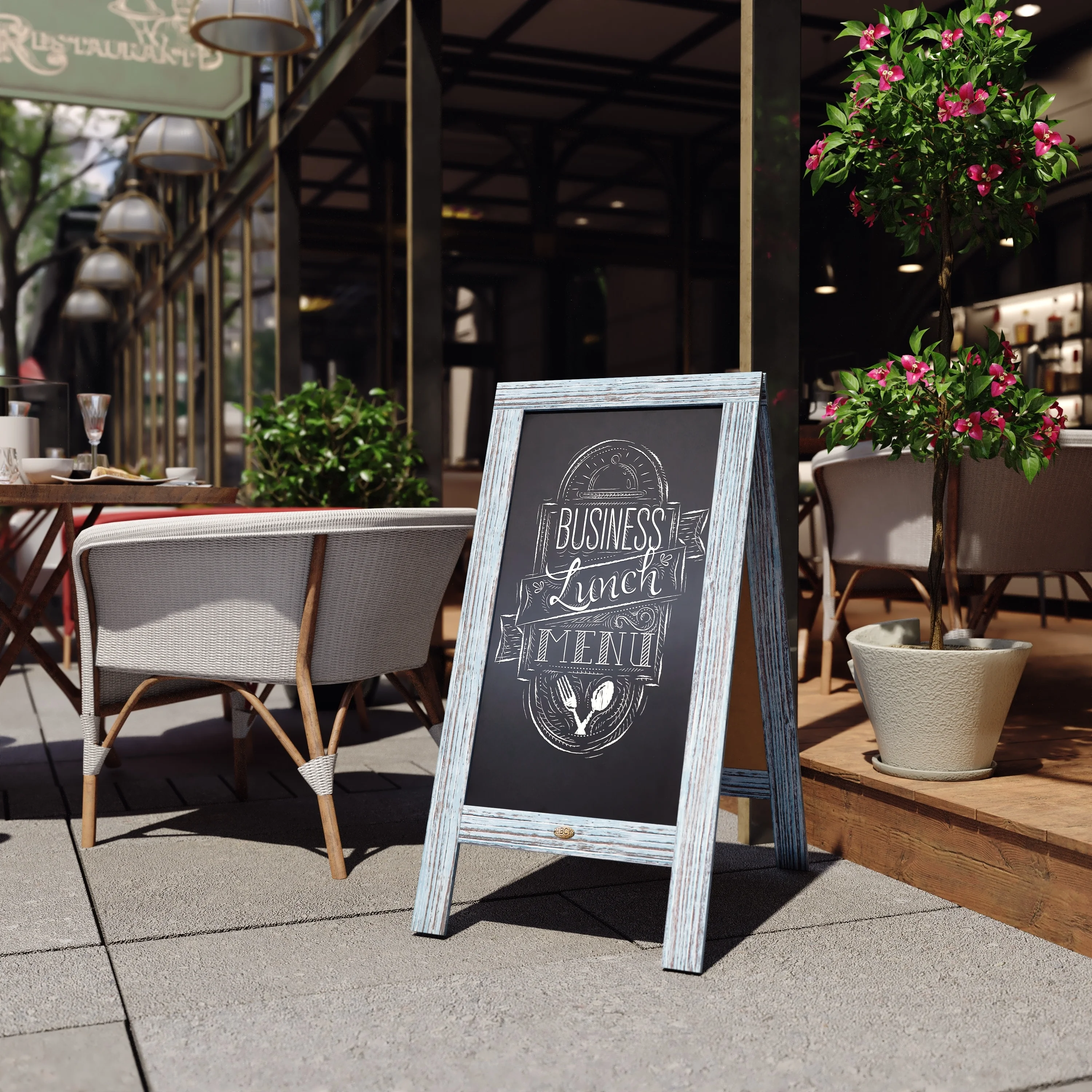 Flash Furniture Wood A-Frame Magnetic Chalkboard Set-Markers, Stencils, and Magnets 30