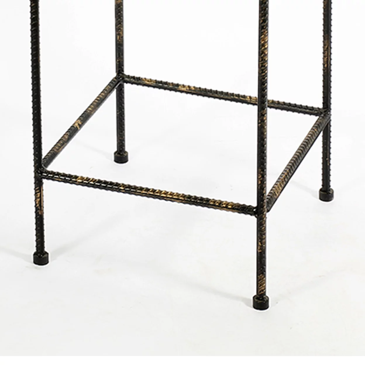 Benjara Scrolled Metal Frame Plant Stand with Square Top, Large, Black