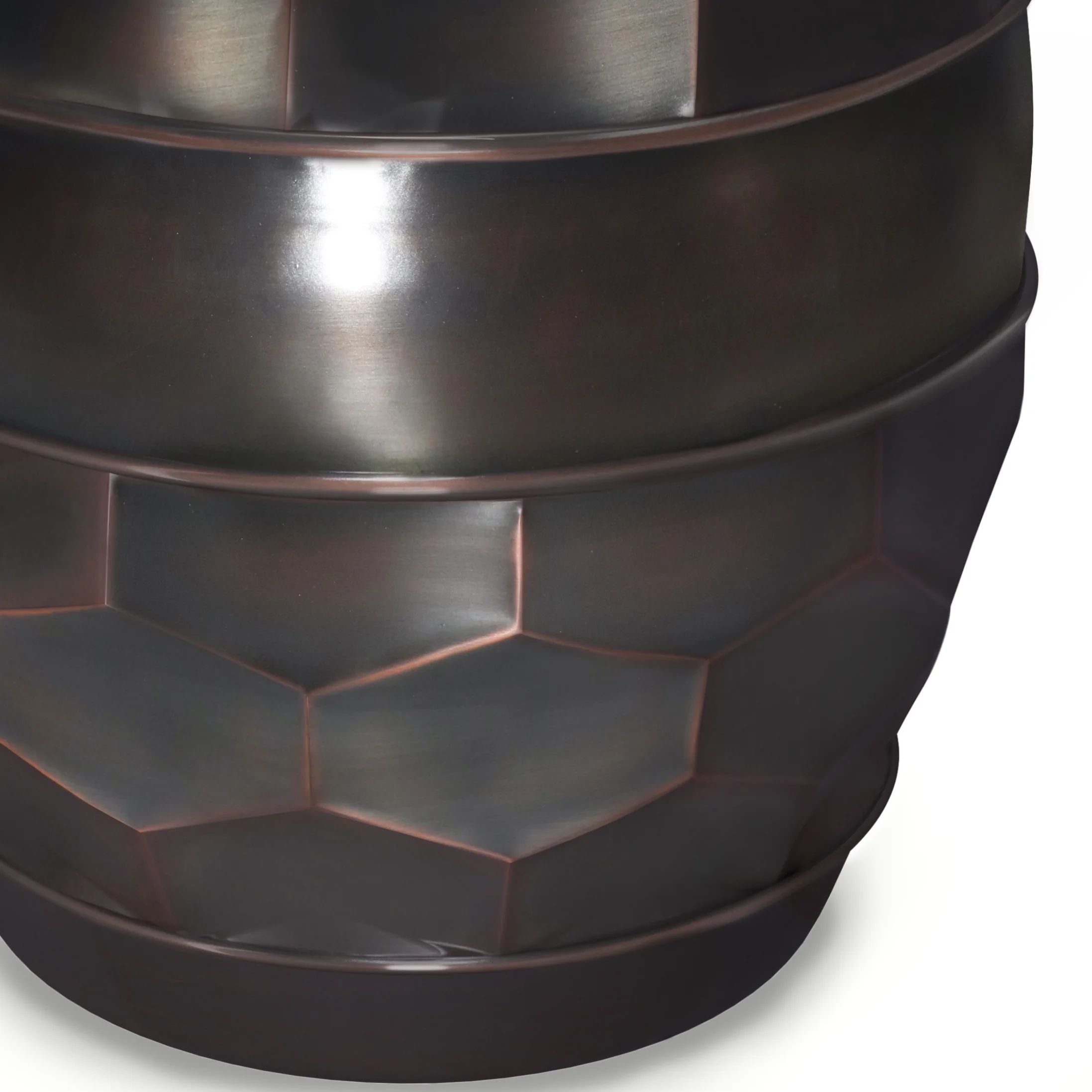 Simpli Home Reeva Side Table in Antique Copper