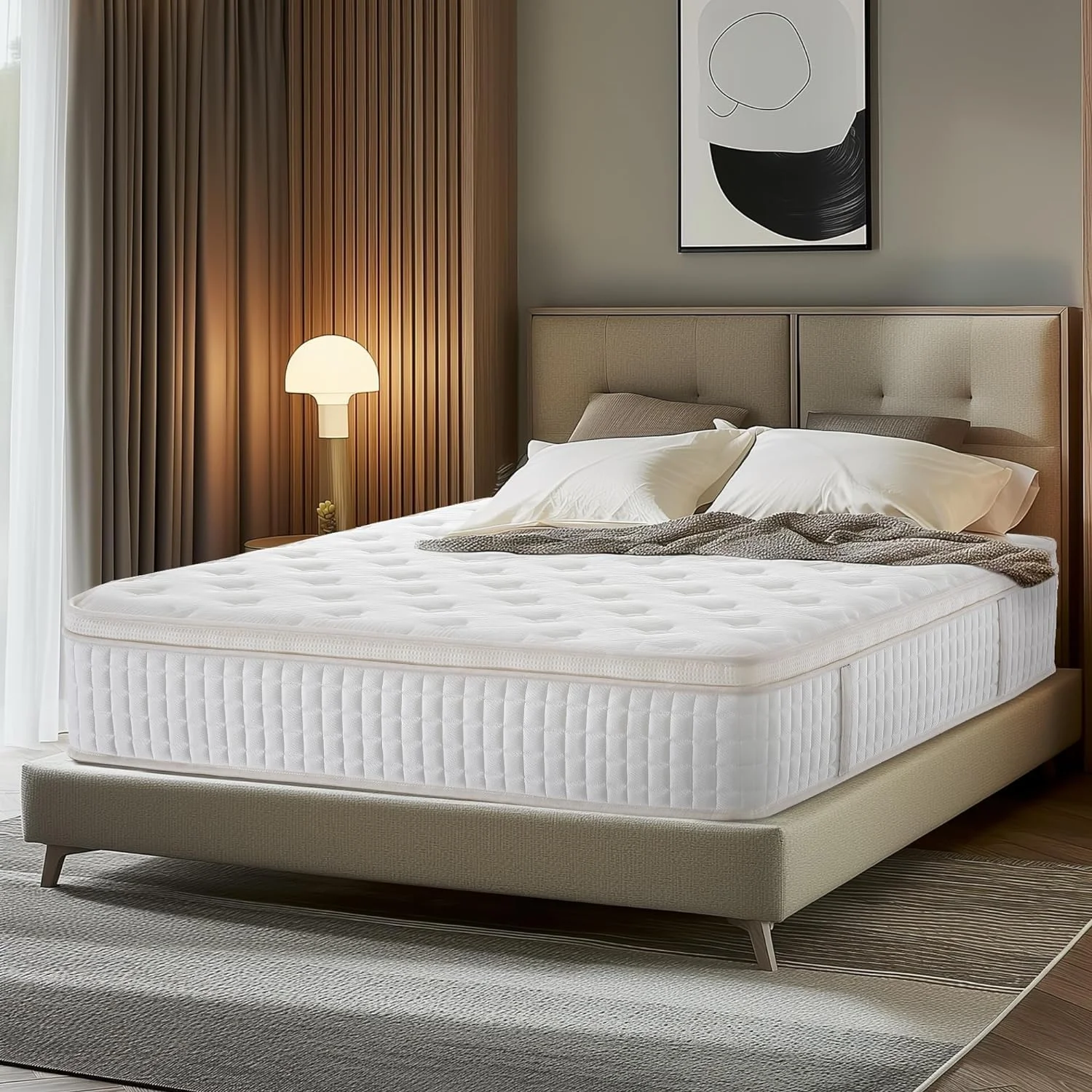 YILAN Memory Foam and Innerspring Hybrid Mattress-Full Size Mattress,12 Inch Full Mattress in a Box,Medium Firm Soft and Comfort White Mattress