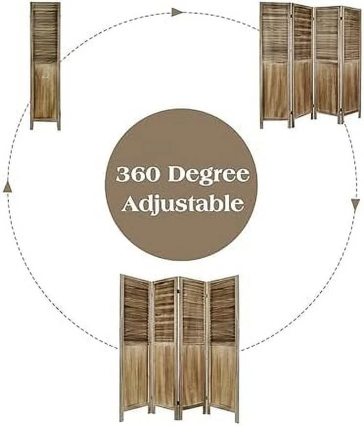 CHUIJN 6 Panel Room Divider 5.6Ft Wood Room Dividers and Folding Privacy Screens Partition Wall Dividers Room Separator for Bedroom Office Restaurant  White