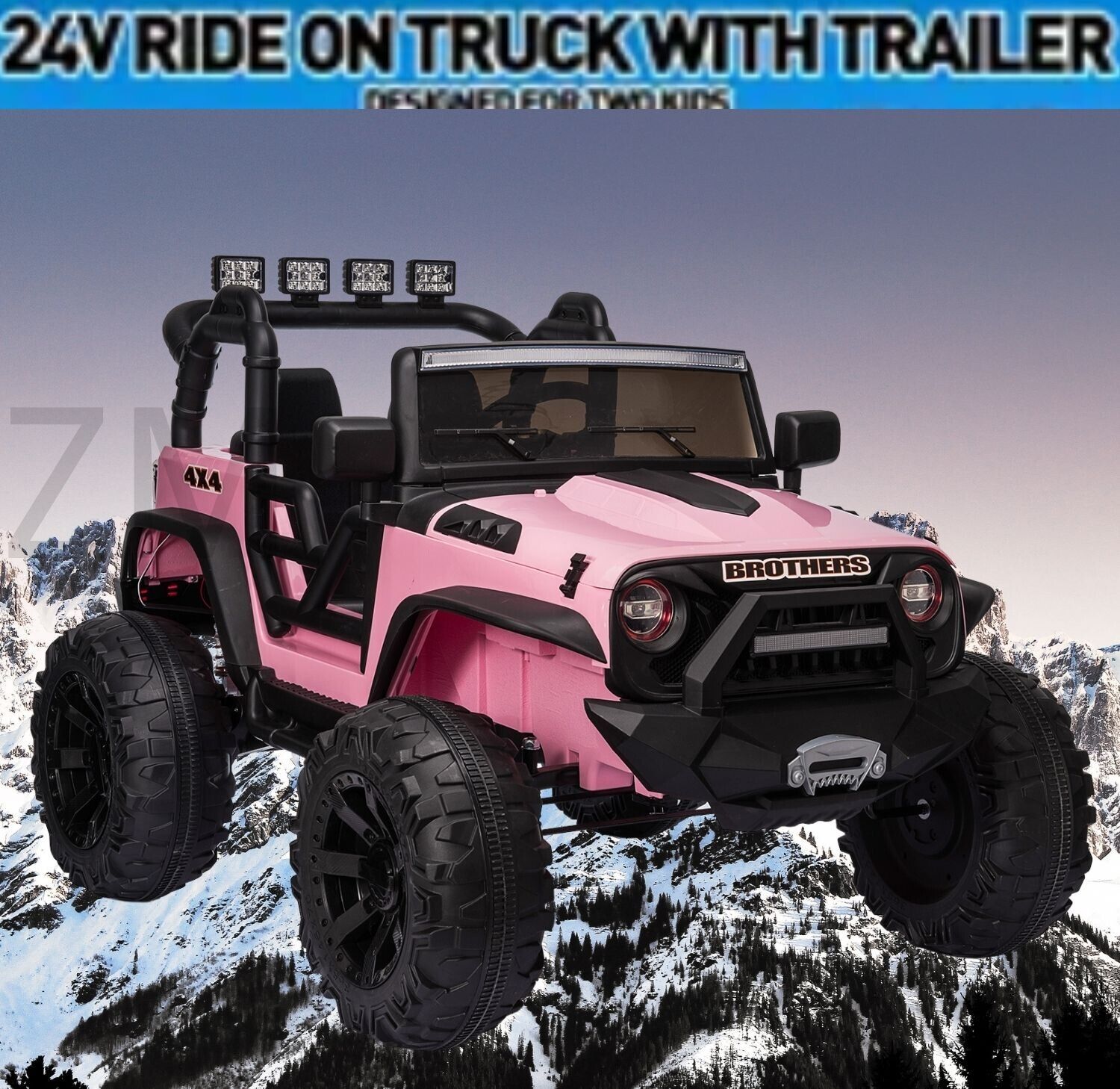 Kids Ride On Car 24V 2 Seaters 2x200W Electric Vehicle Truck with Bluetooth and Remote Control