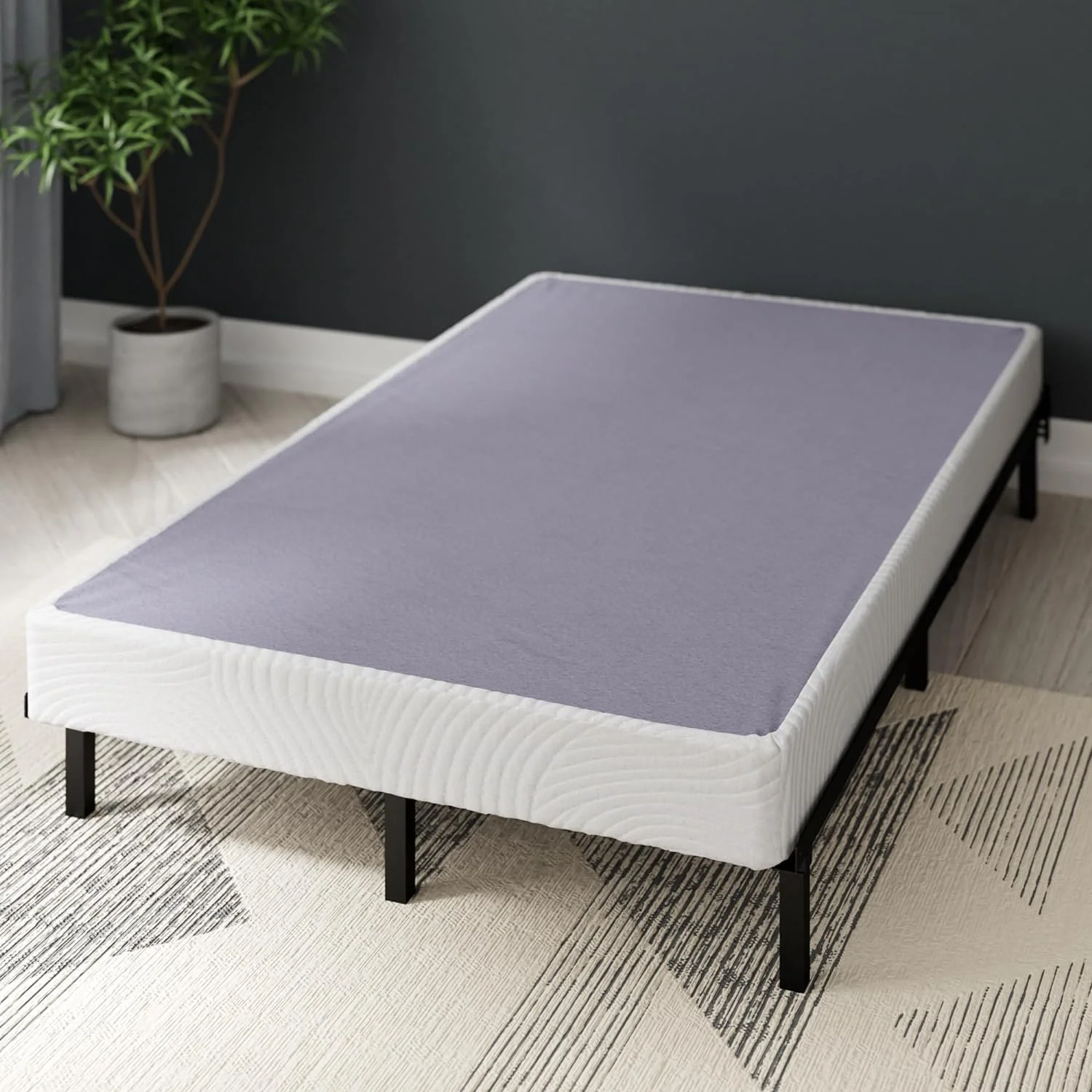 YILAN Edgar 4 Inch Bamboo Box Spring, Mattress Foundation, Sturdy Bamboo Structure, Low Profile, Easy Assembly, Twin